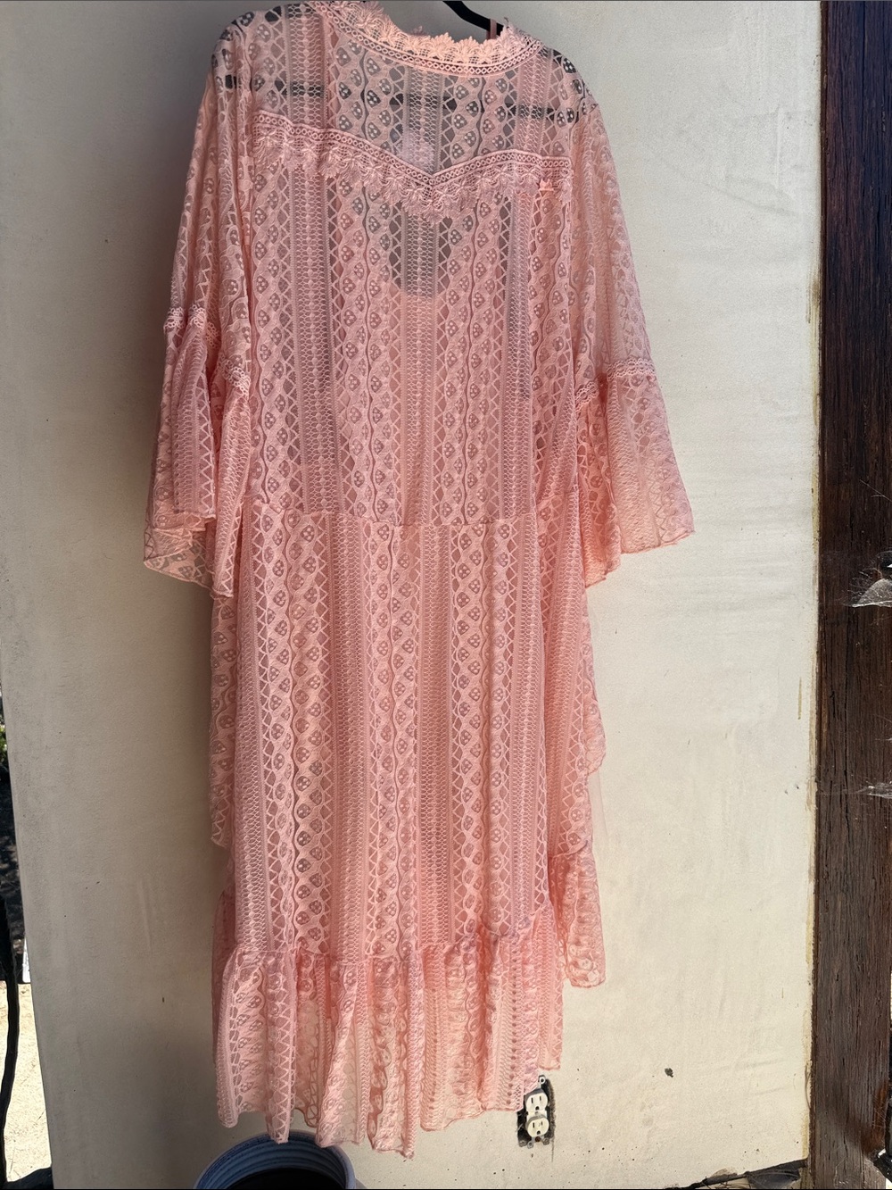 NWT Origami‎ Kimono Dress SET lace bell sleeve hi-lo Cardigan waterfall XL XXL - Picture 7 of 16